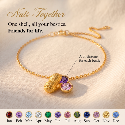 Nuts Together — Besties Birthstone Peanut Bracelet