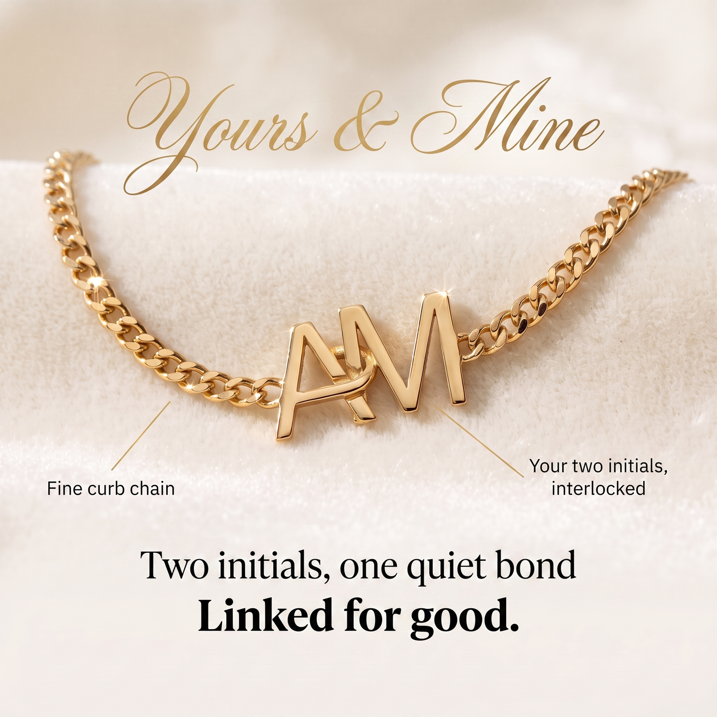 Yours & Mine — Interlocking Initial Bracelet