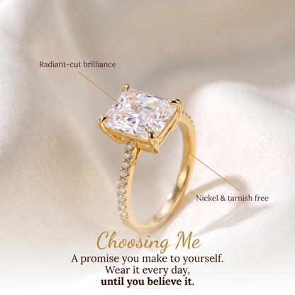 Choosing Me — Radiant Cut Self-Love Ring