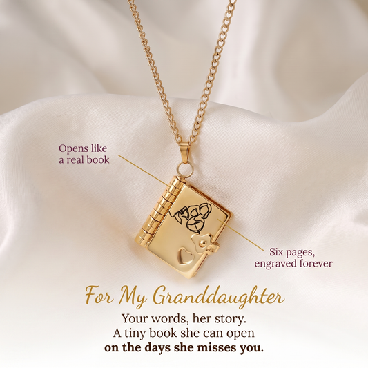 The Story of Us — Granddaughter Book Locket Necklace