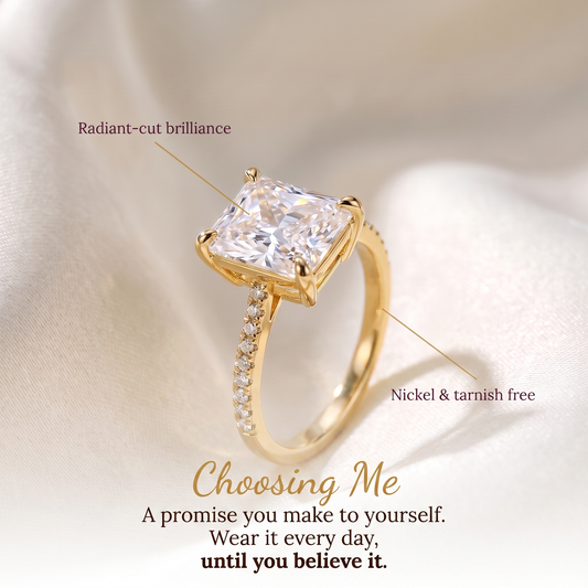 Choosing Me — Radiant Cut Self-Love Ring