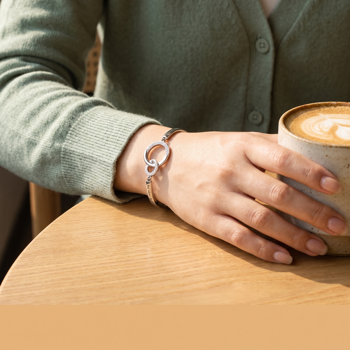 Chosen Sister — Engraved Pavé Bangle