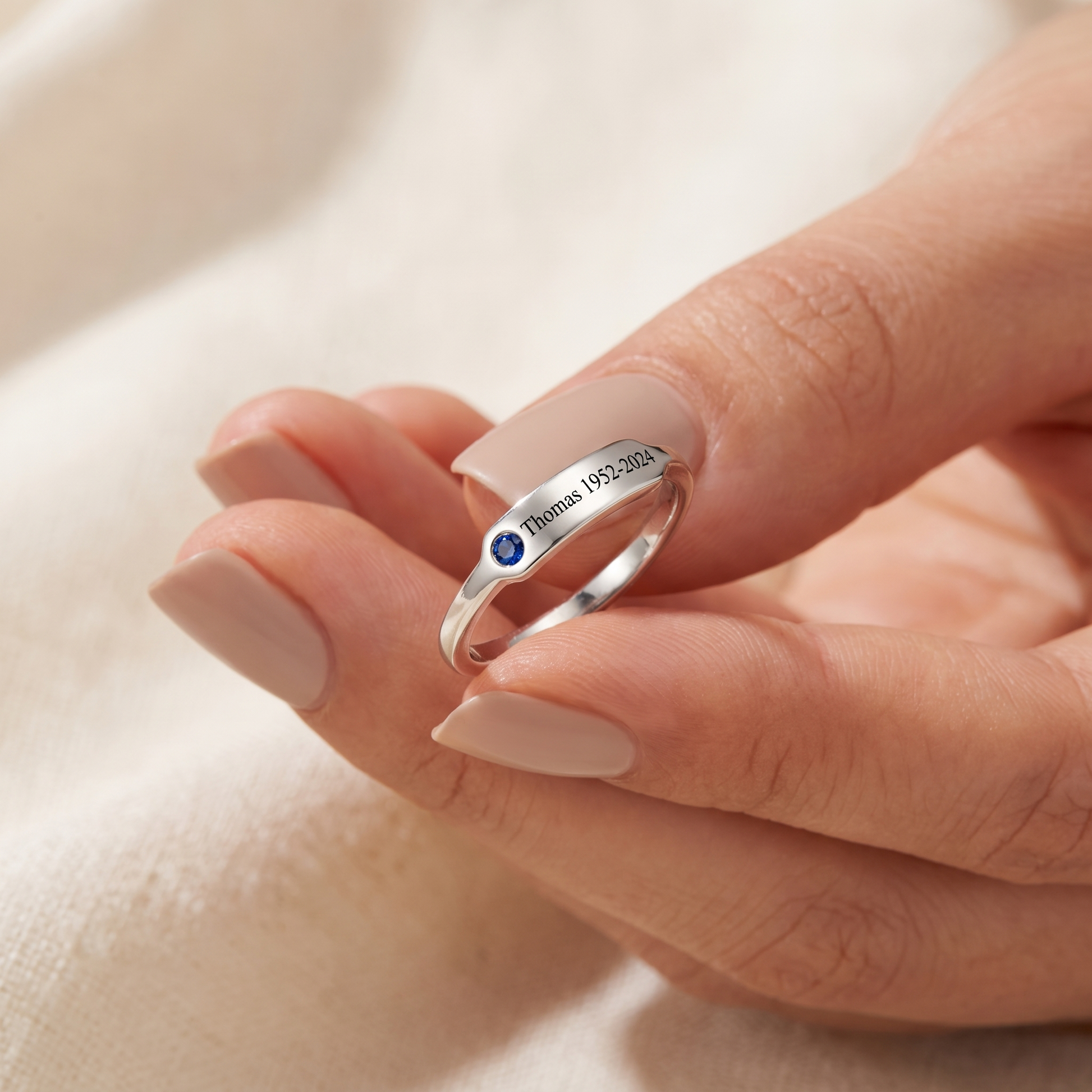 Forever With You — Memorial Name & Birthstone Ring