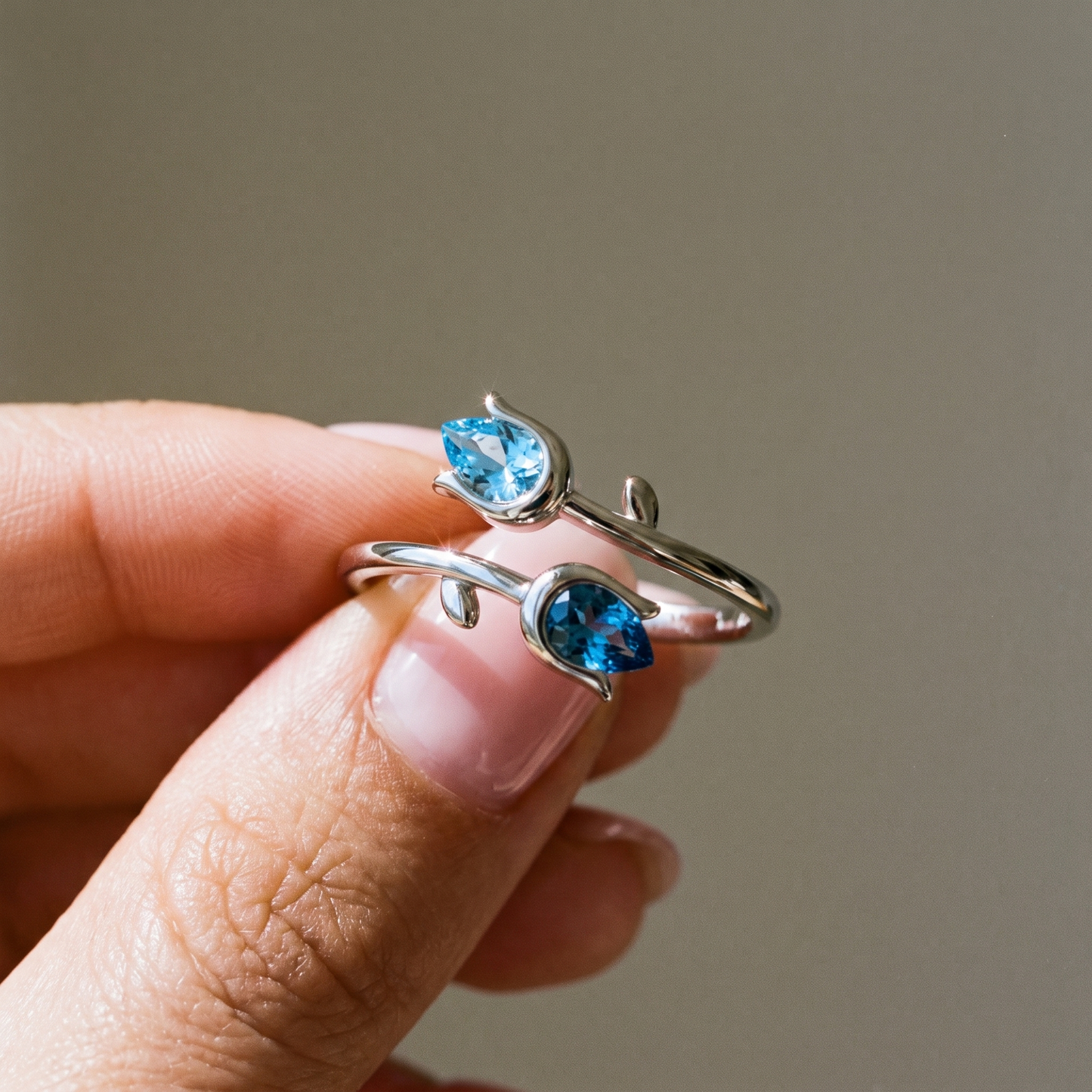 Two Tulips — Mother & Daughter Birthstone Ring