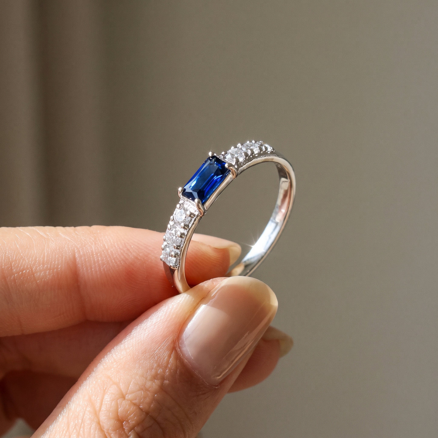 Heaven's Embrace — Emerald Cut Memorial Birthstone Ring