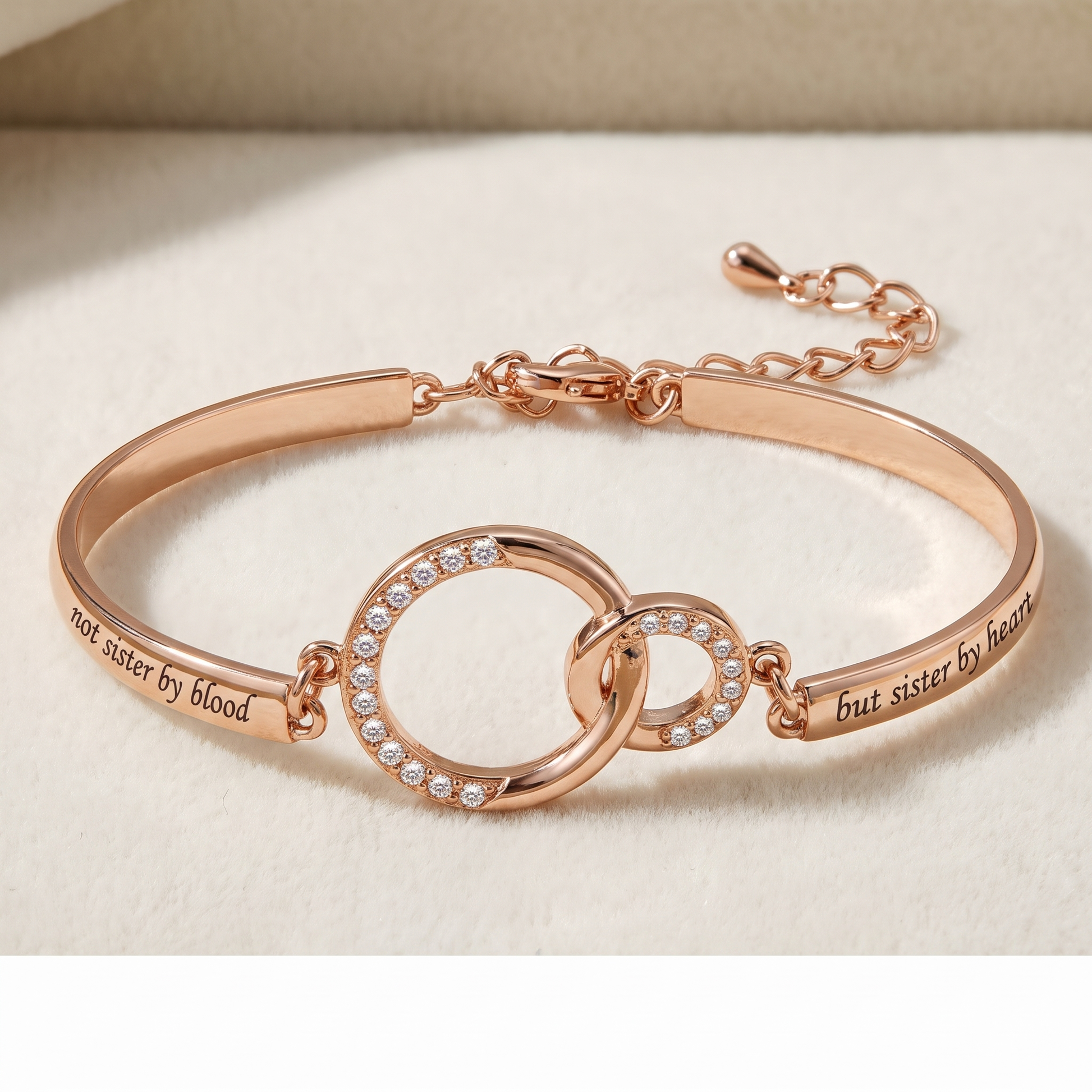 Chosen Sister — Engraved Pavé Bangle