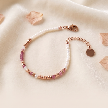 This Is Your Fight — Pink Tourmaline Morse Code Bracelet
