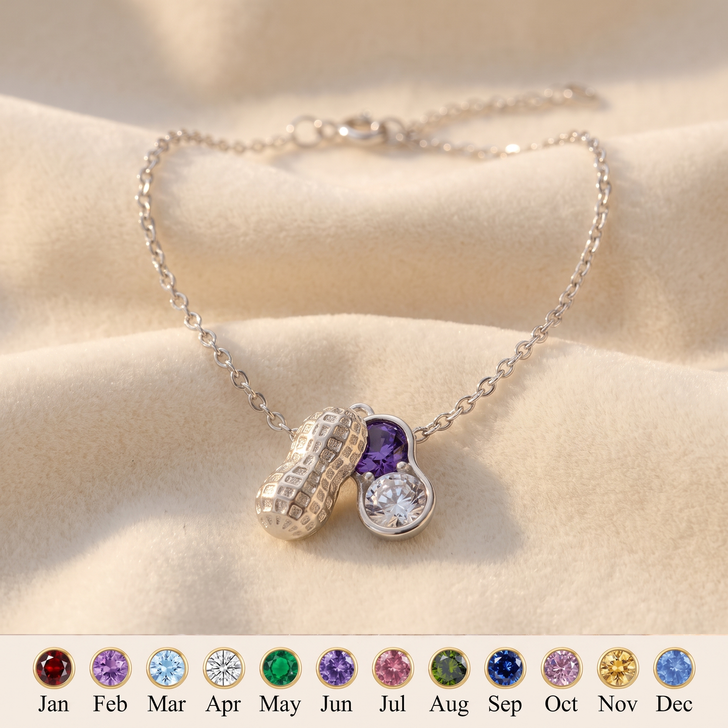 Nuts Together — Besties Birthstone Peanut Bracelet
