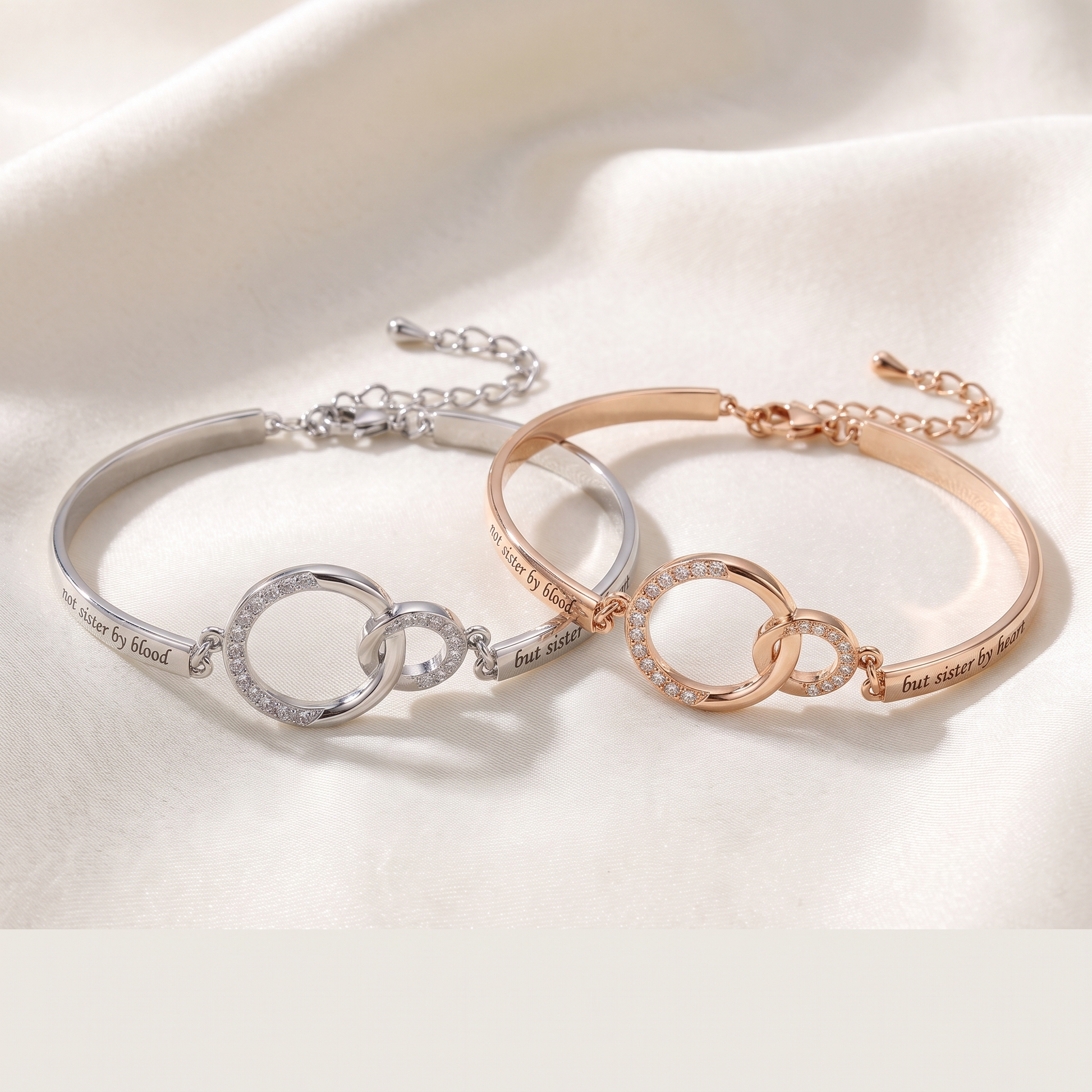 Chosen Sister — Engraved Pavé Bangle