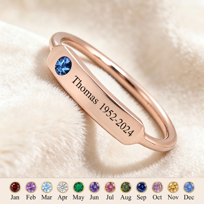Forever With You — Memorial Name & Birthstone Ring