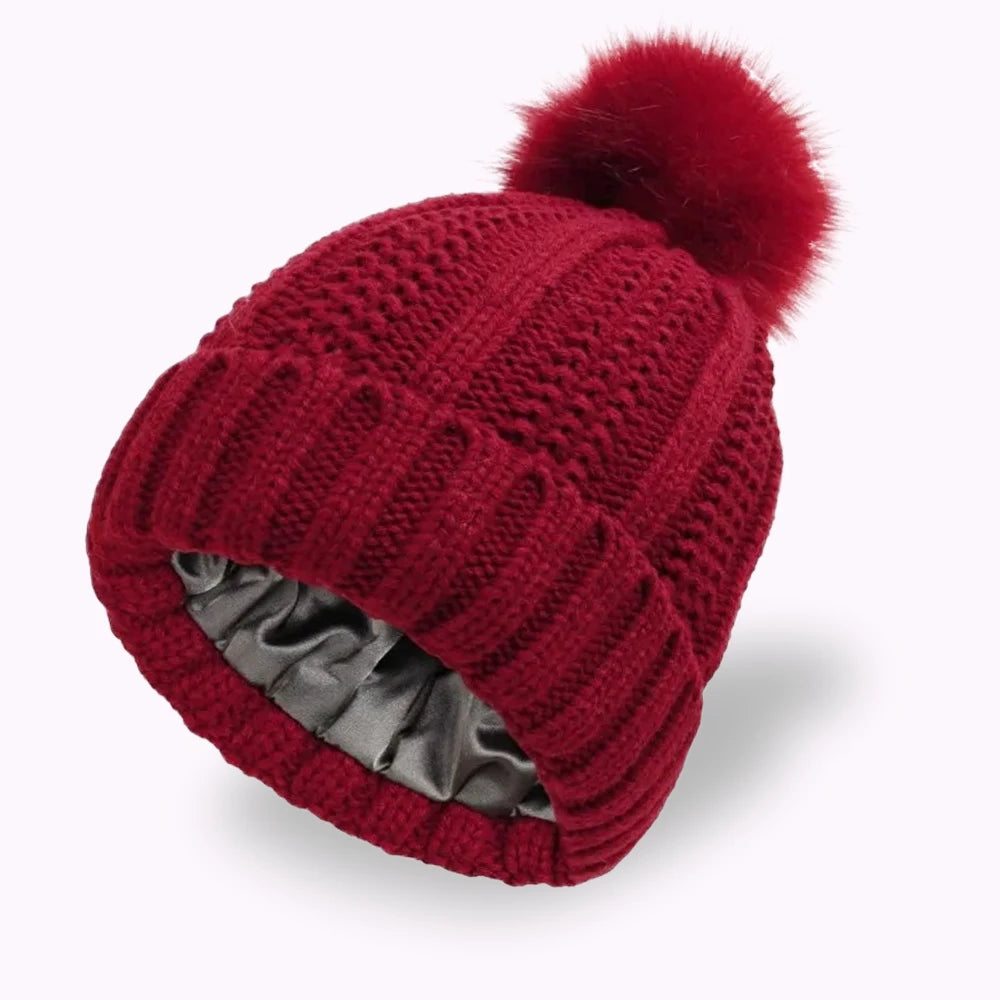 Cocoon - Bonnet Hiver Doublure en Soie Satinée