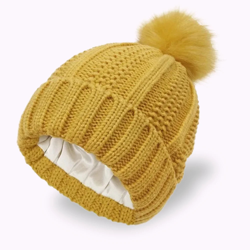 Cocoon - Bonnet Hiver Doublure en Soie Satinée