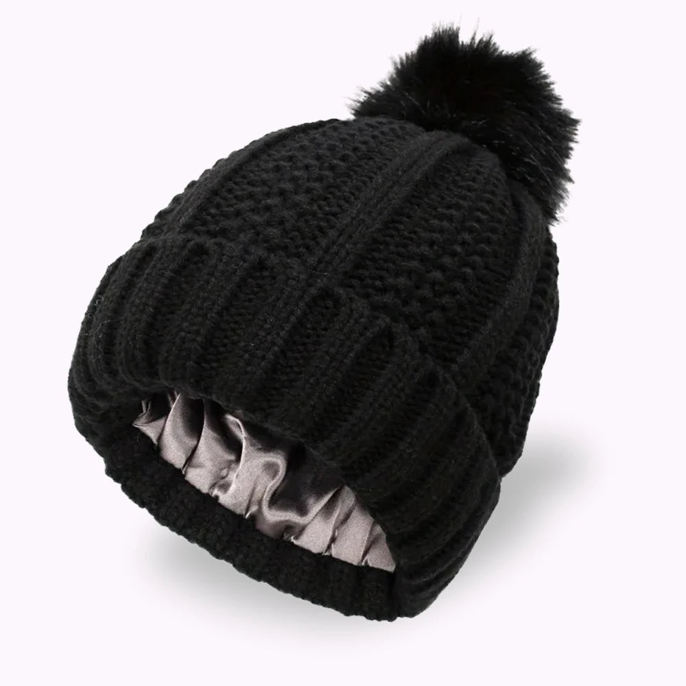 Cocoon - Bonnet Hiver Doublure en Soie Satinée