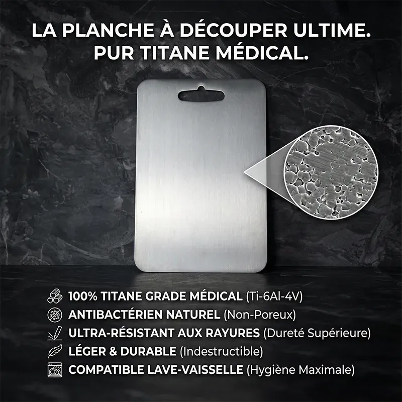 Planche à Découper 100% Pure Titane